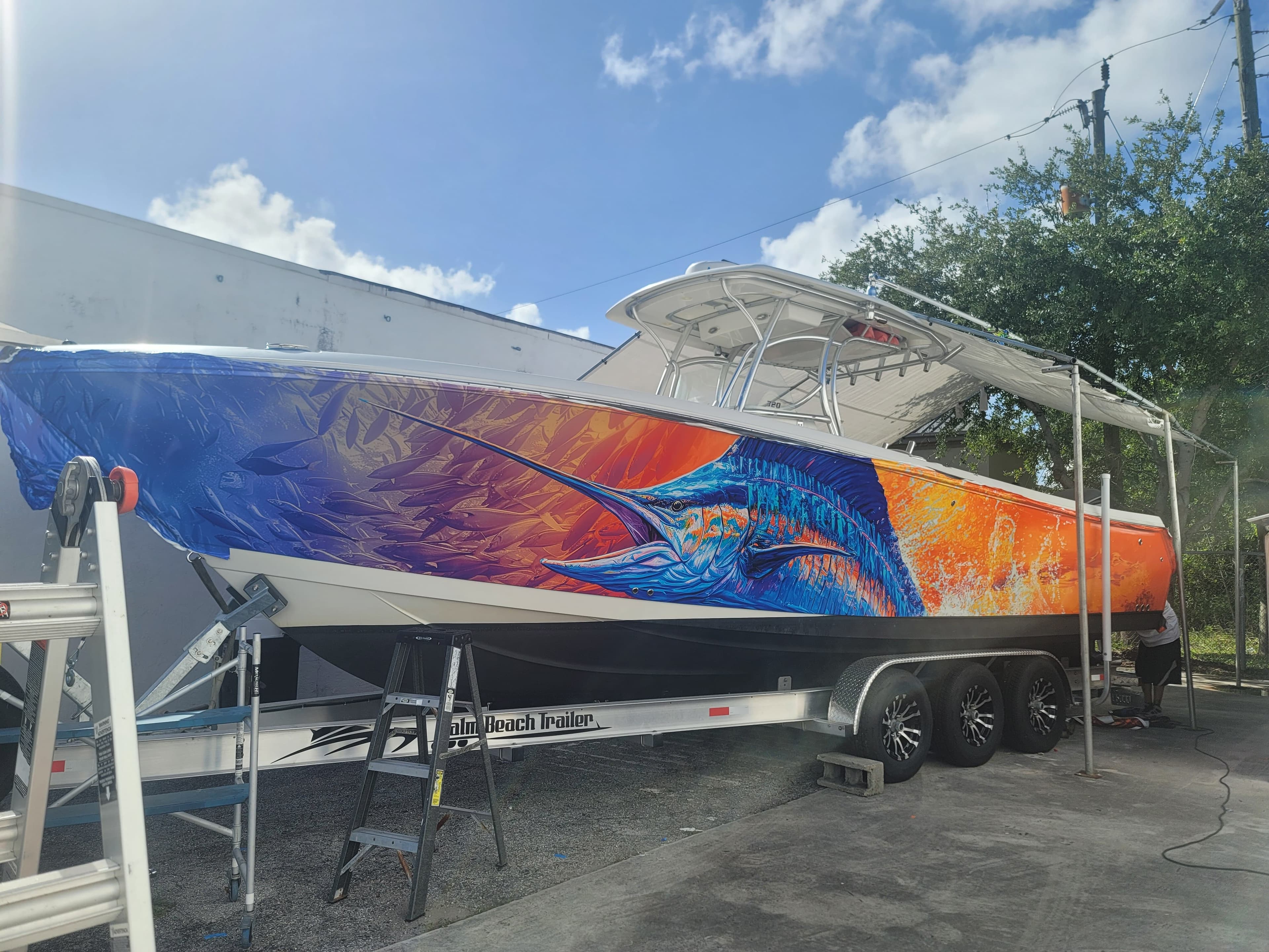 Coastal Boat Wraps install