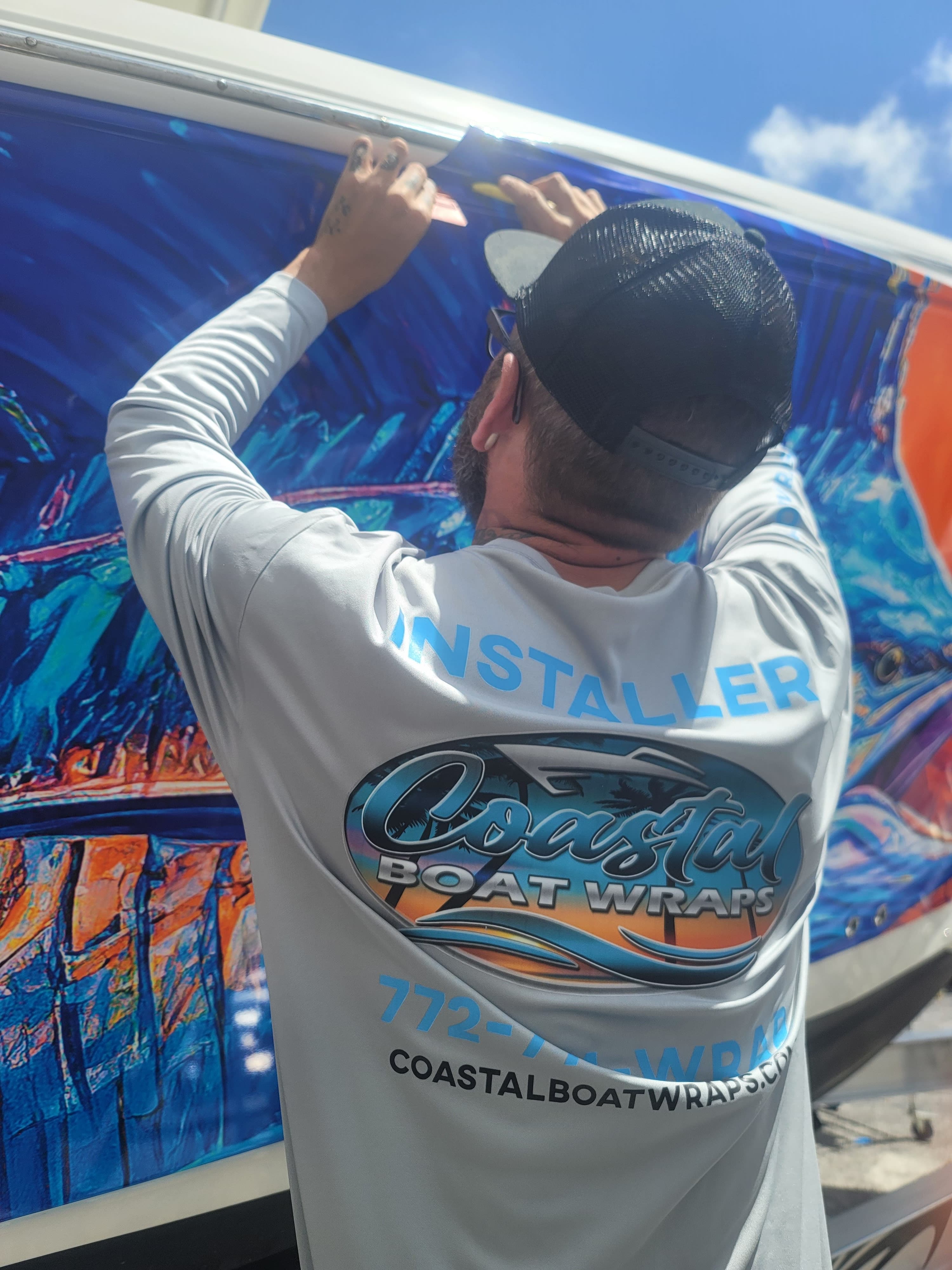 Coastal Boat Wraps install
