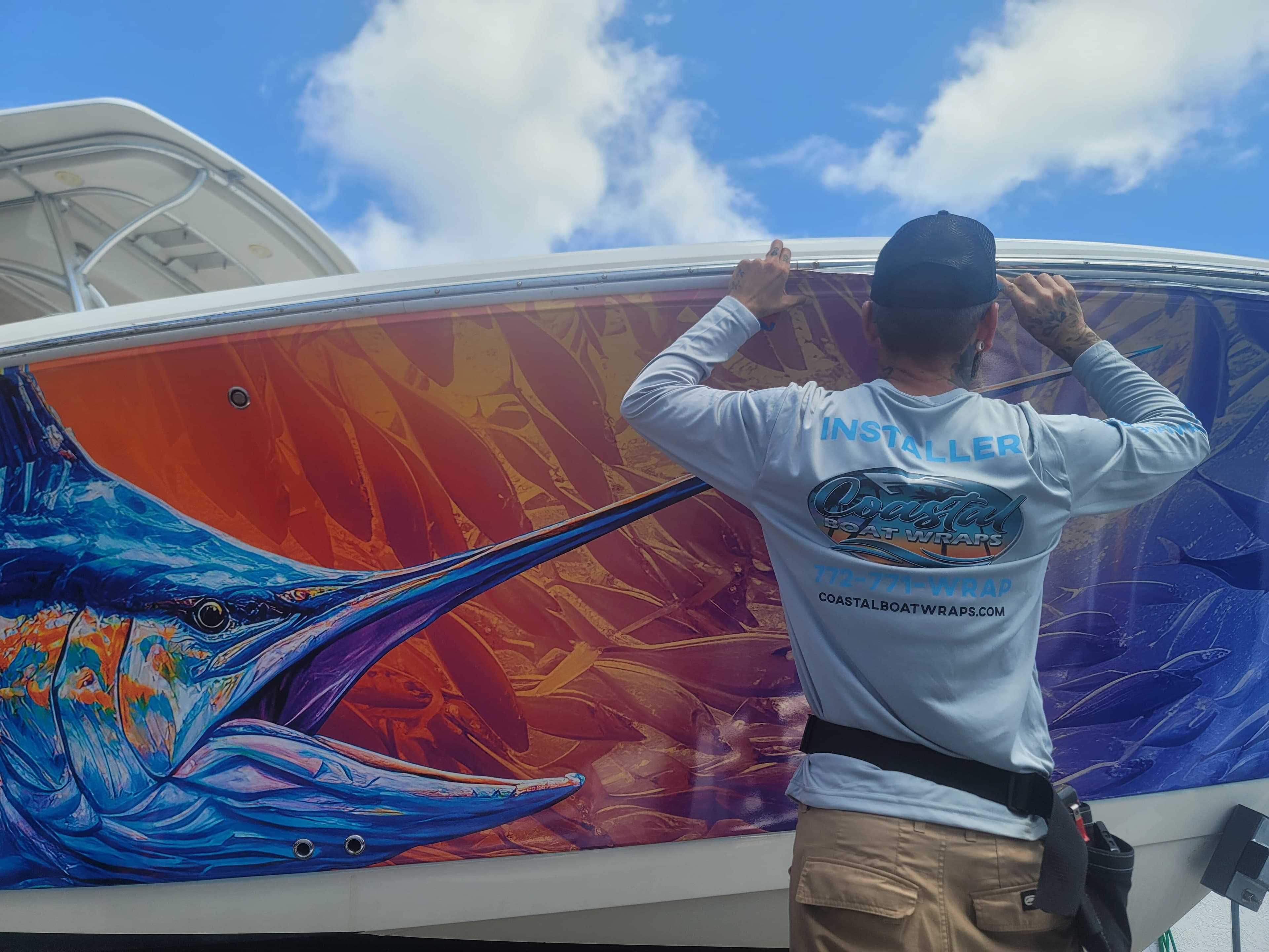 Coastal Boat Wraps install