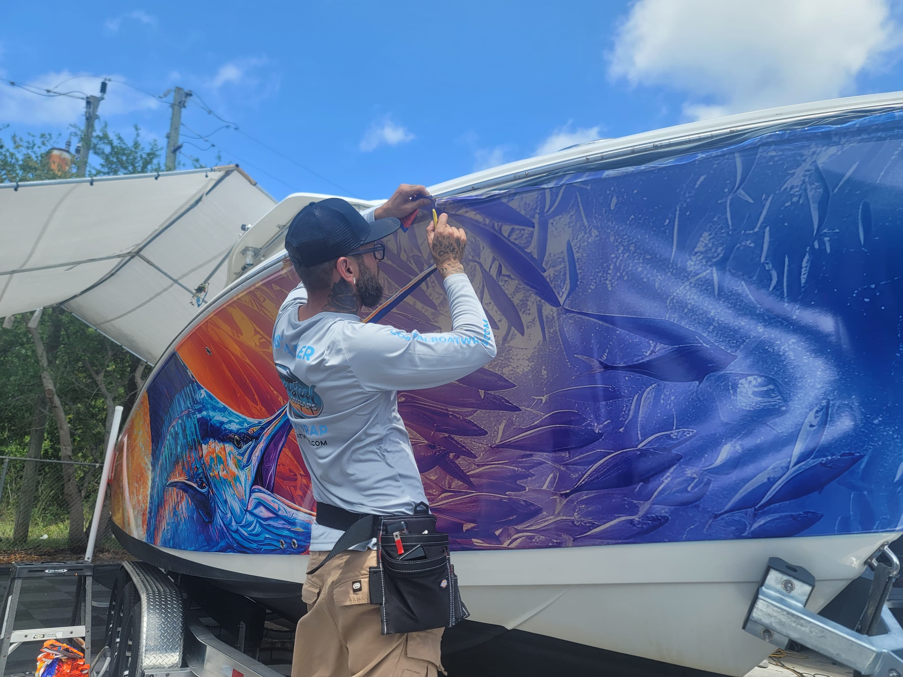 Coastal Boat Wraps install